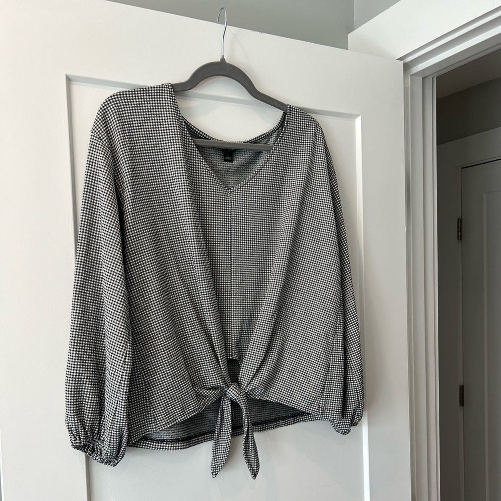 Ann Taylor Long Sleeve Front-Tie Top